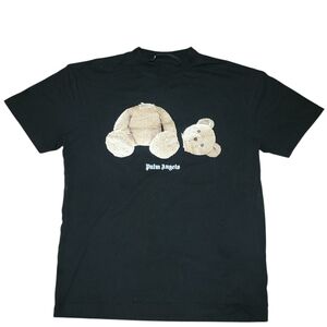 Palm Angels Mens Size Small Bear Classic Black Shirt Short Sleeve Big Logo